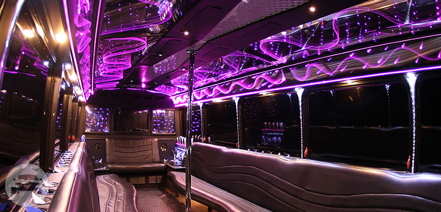 Luxury Party Bus Interior Santa Clarita Route