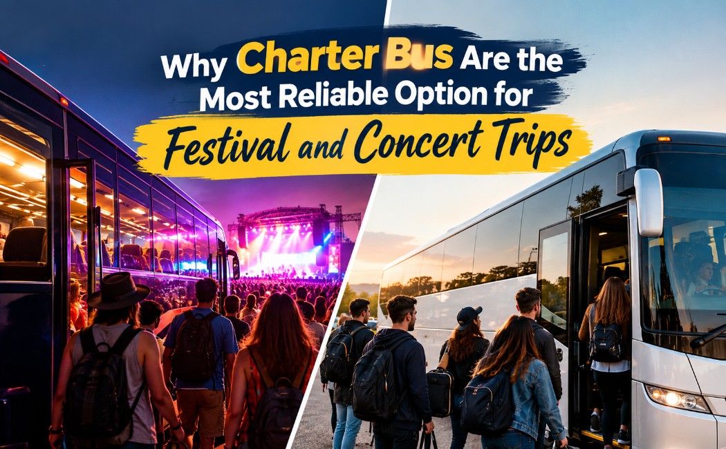 Charter bus for reliable festival and concert trips